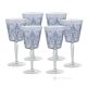 Set of 6 authentic hand-painted stemmed water glasses made of superior quality glass.