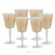 Set of 6 authentic hand-painted stemmed water glasses made of superior quality glass.