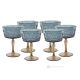Set of 6 authentic hand-painted champagne glasses made of quality glass.