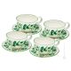 TAZZE FIORACCIO set 4 breakfast cereal cups with saucers Castelli ceramic authentic handmade Abruzzo Made in Italy