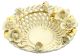 CENTROTAVOLA ROSE Centerpiece Bowl Ceramic Artistic Creations Baroque 24k Gold Made Italy-Cream-Gold