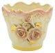 PORTAVASO ROSE 2 Cachepot Planter Ceramic Artistic 24k Gold Deco Handcraft Made in Italy-Pink
