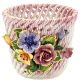 PORTAVASO FIORI 3 Cachepot Planter Ceramic Artistic 24k Gold Deco Handcraft Made in Italy-Pink