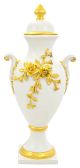 VASO NOBILE ROSE Vase Ceramic Artistic Creations Baroque Style 24k Gold Decor Made Italy-White-Gold