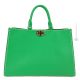 CHICCA Shopper tote handcrafted women's shoulder bag in real leather Green