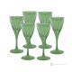 Set of 6 authentic hand-painted stemmed liqueur glasses made of superior quality glass.