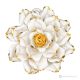 GOLDEN ROSE – Hanging flower in Capodimonte porcelain, 24K gold details