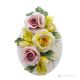 UOVO ROSE – Centerpiece table decoration with flowers, fine Capodimonte ceramic