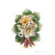 ORCHIDS - Hanging flower branch, fine Capodimonte porcelain, handmade