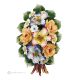 ROSE ORCHIDS - Wall flower branch, fine Capodimonte porcelain, floral design