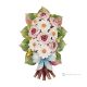 ROSES AND DAISIES - Wall floral branch, Capodimonte ceramic, high quality