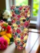 LISBOA Hand painted crystal vase, refined 24K gold details